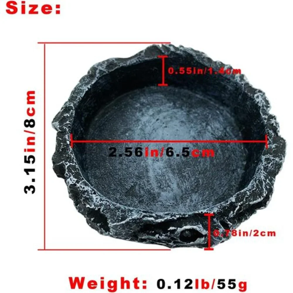 2 Pack Reptile Feeding Dish Corner Bowl, Reptile Water Dish Food Bowl, Reptile